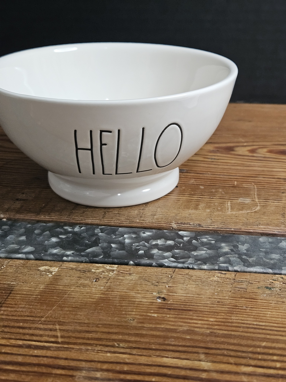 Rae Dunn White Ceramic Bowl with HELLO Text